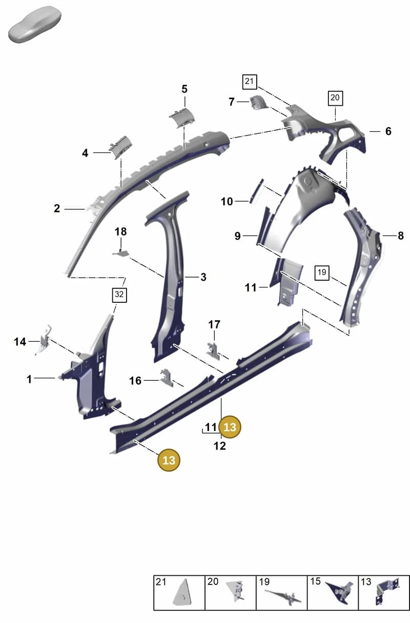 971810679AYGRV — Porsche Panamera (2023-) diagram p62801510, position 13