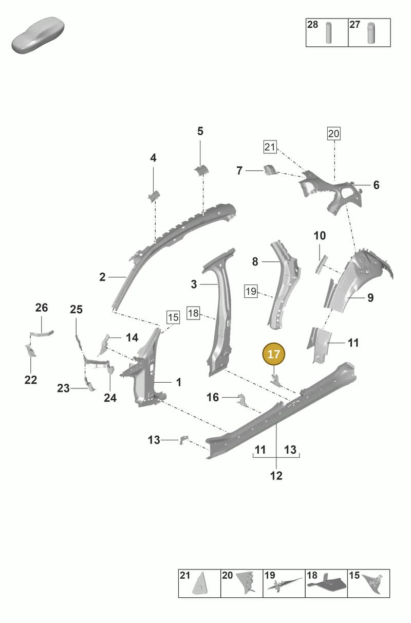 971810730 — Porsche Panamera (2020-2023) diagram p58801510, position 17