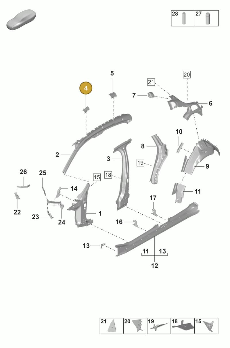 971810825B — Porsche Panamera (2020-2023) diagram p58801510, position 4
