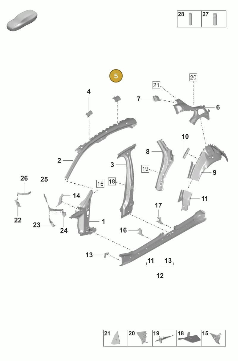 971810827B — Porsche Panamera (2020-2023) diagram p58801510, position 5