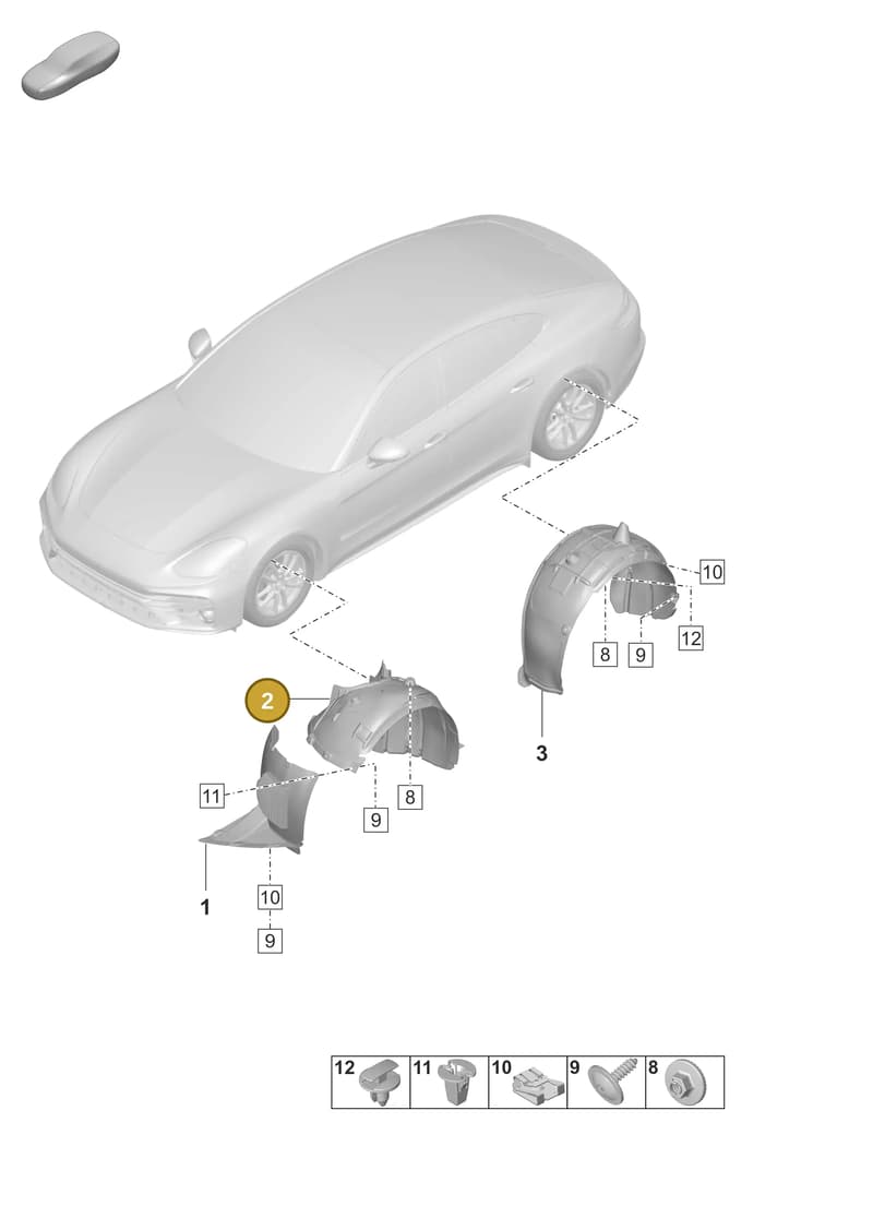 971810907E — Porsche Panamera (2020-2023) diagram p58801900, position 2