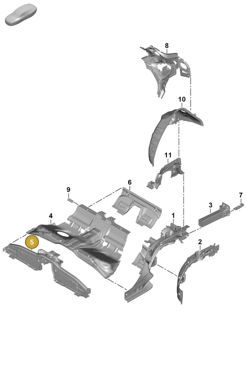 971813149YGRV — Porsche Panamera (2023-) diagram p62801300, position 5