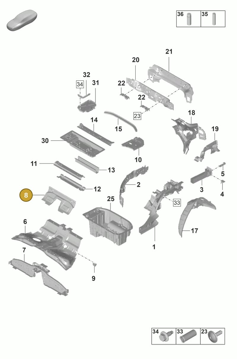 971813518YGRV — Porsche Panamera (2020-2023) diagram p58801300, position 8