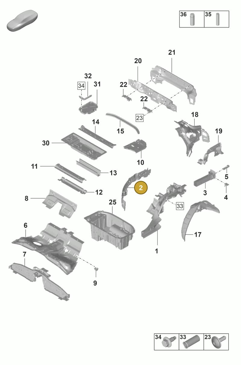 971814257YGRV — Porsche Panamera (2020-2023) diagram p58801300, position 2