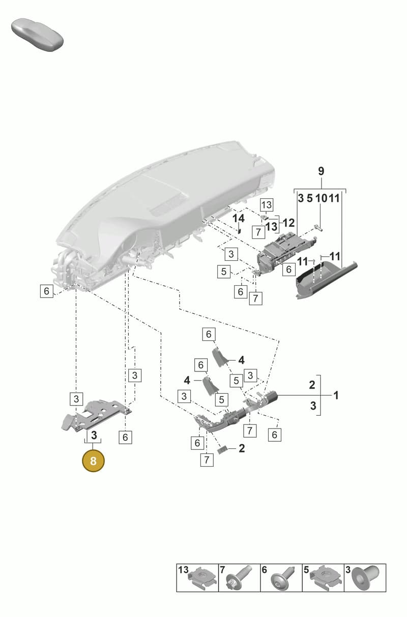 971815174C — Porsche Panamera (2020-2023) diagram p58809150, position 8