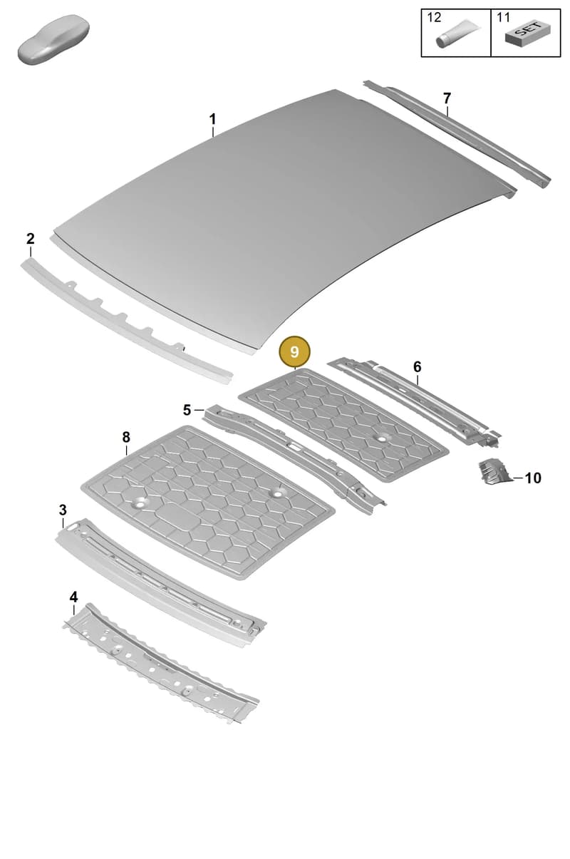 971817120A — Porsche Panamera (2023-2025) diagram p62801450, position 9