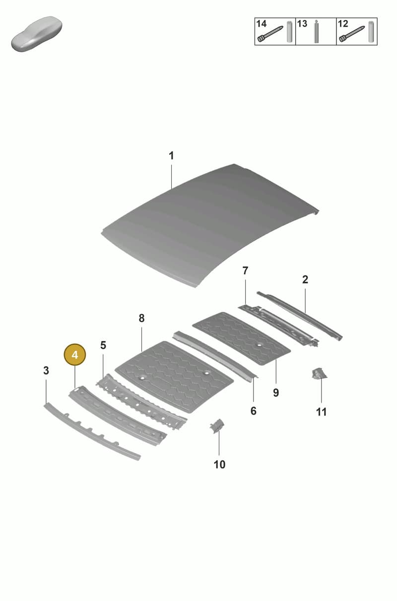 971817121BYGRV — Porsche Panamera (2020-2023) diagram p58801450, position 4