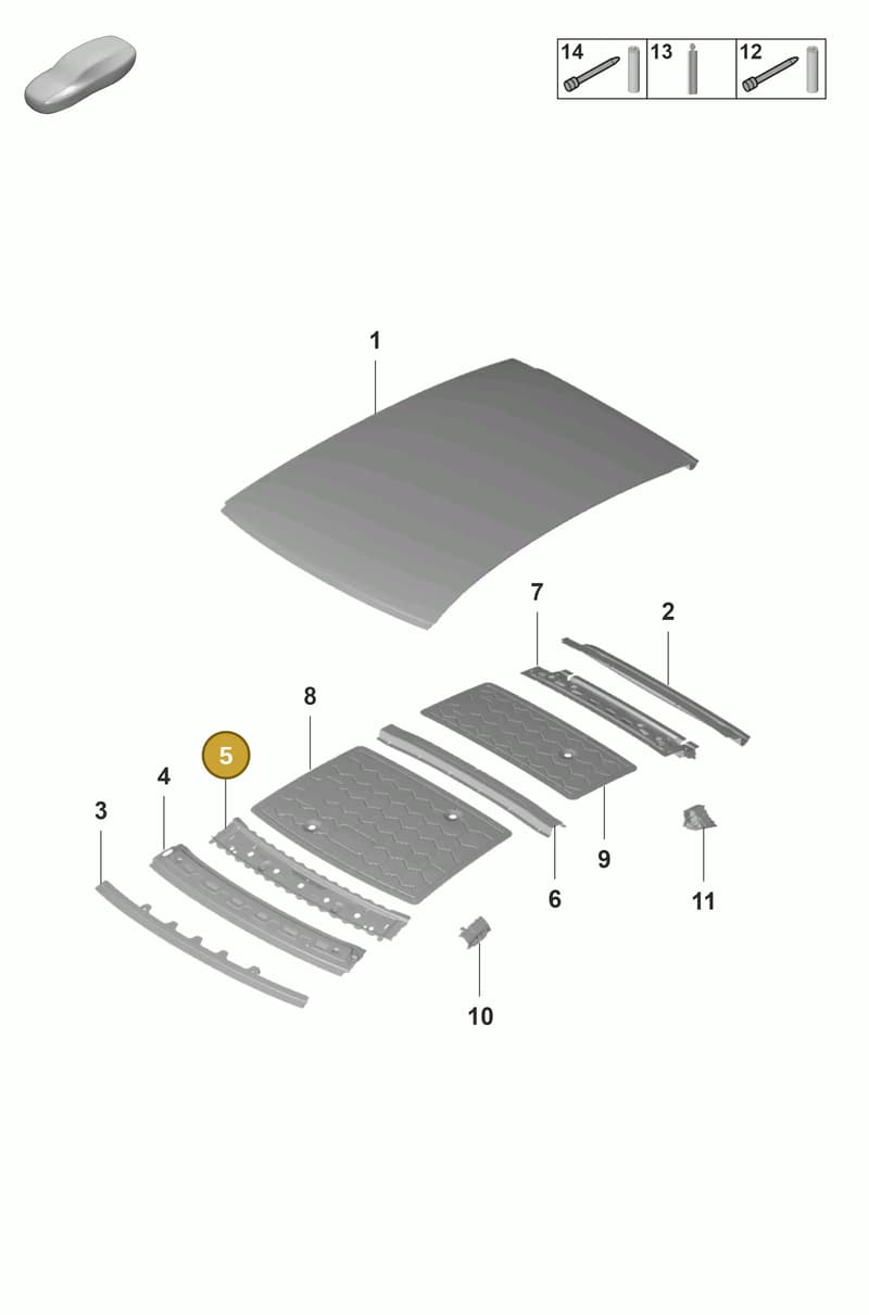 971817122BYGRV — Porsche Panamera (2020-2023) diagram p58801450, position 5