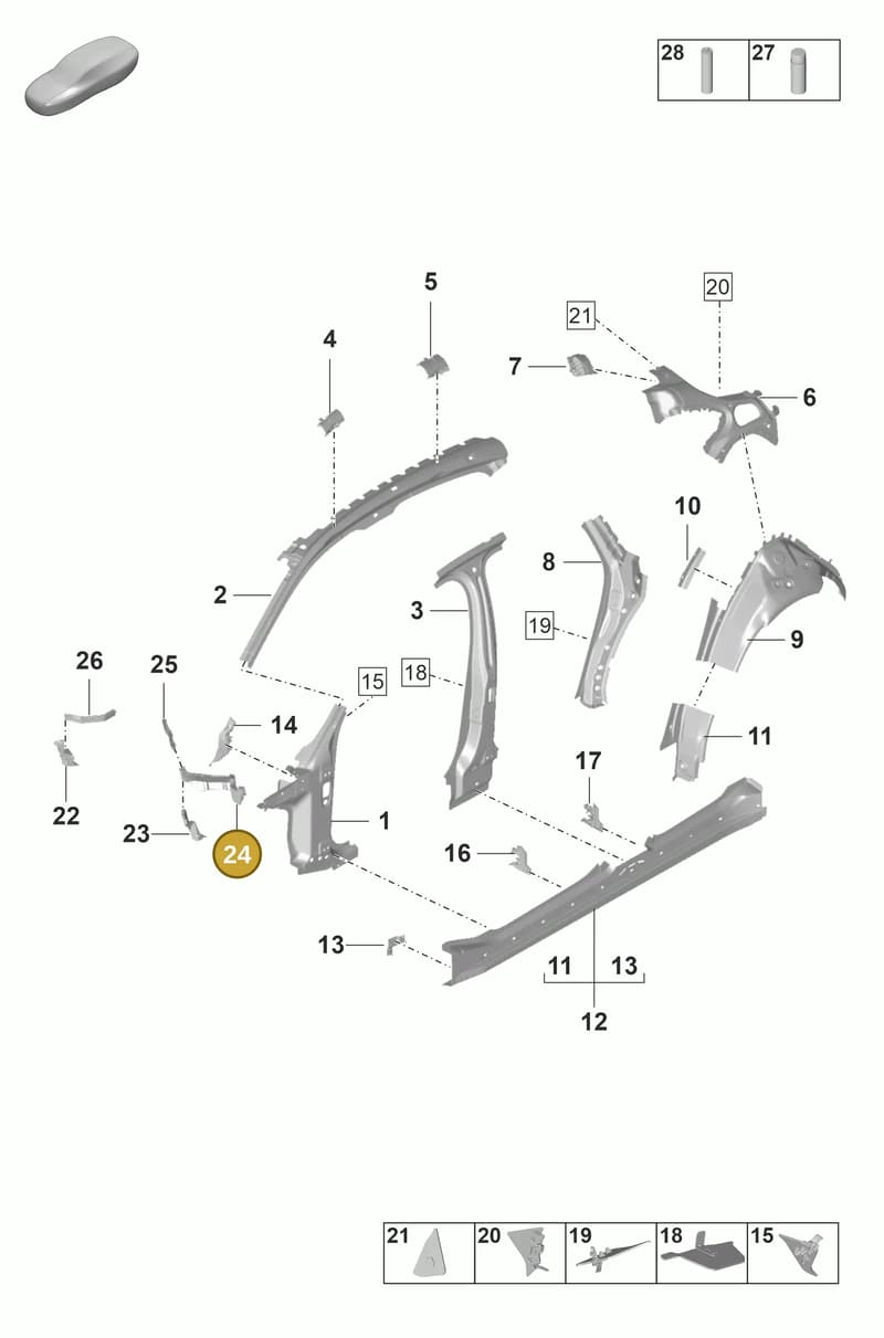 971819236 — Porsche Panamera (2020-2023) diagram p58801510, position 24