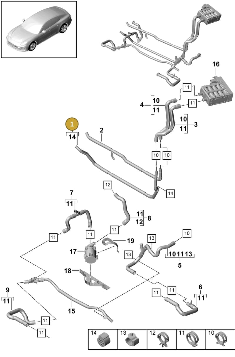 971819245 — Porsche Panamera (2016-2020) diagram p49815010, position 1