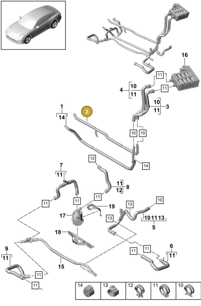 971819256 — Porsche Panamera (2016-2020) diagram p49815010, position 2