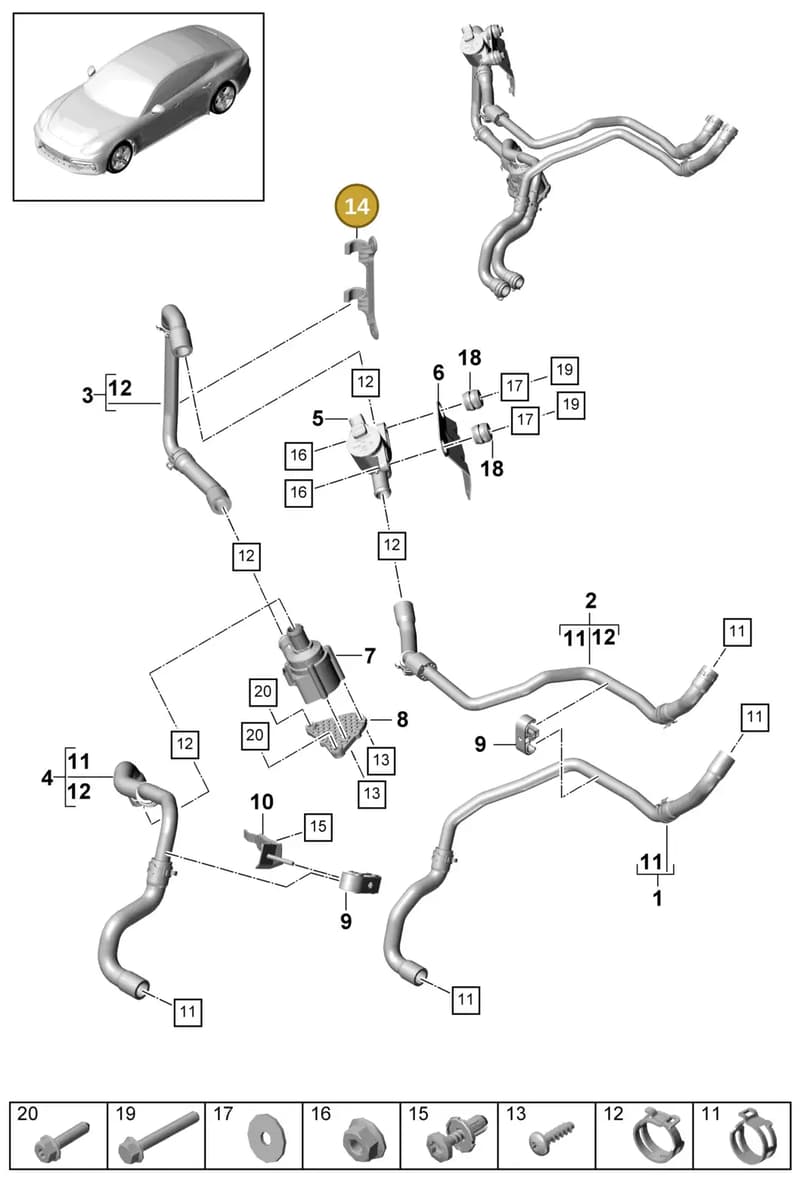 971819259A — Porsche Panamera (2016-2020) diagram p49813010, position 14