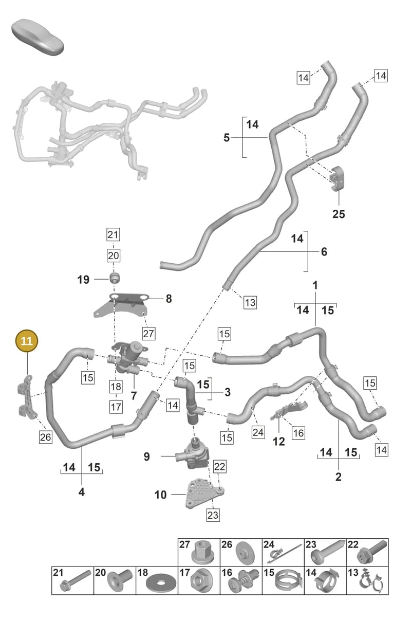 971819259A — Porsche Panamera (2023-2025) diagram p58813200, position 11
