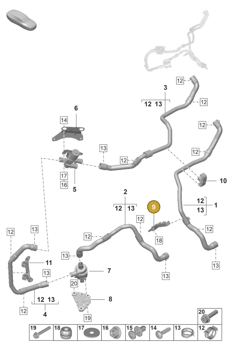 971819259A — Porsche Panamera (2023-2025) diagram p58813100, position 9
