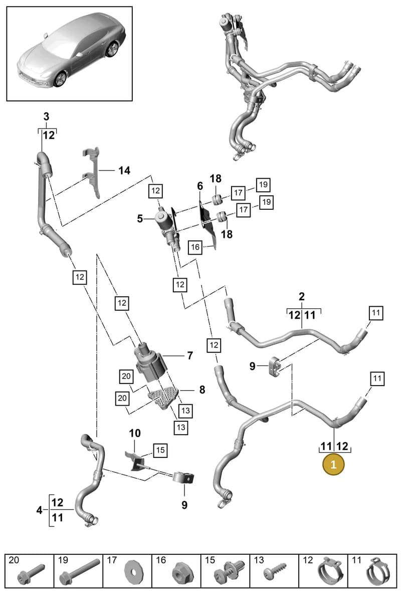 971819316J — Porsche Panamera (2016-2020) diagram p49813020, position 1