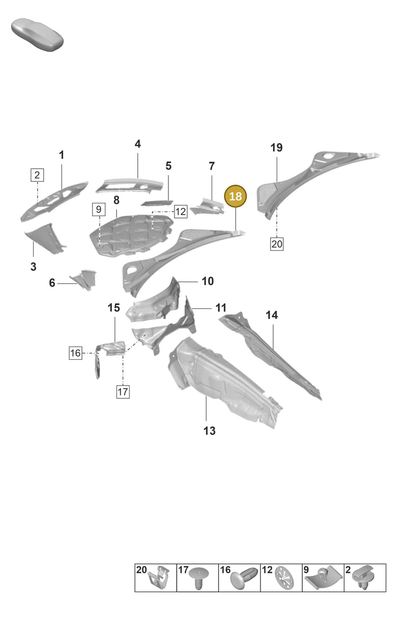971819401BOK1 — Porsche Panamera (2020-2023) diagram p58807000, position 18