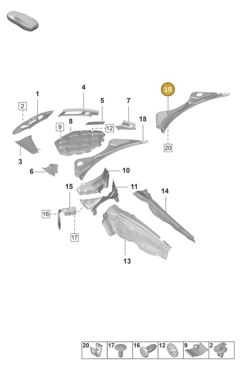 971819401COK1 — Porsche Panamera (2020-2023) diagram p58807000, position 19