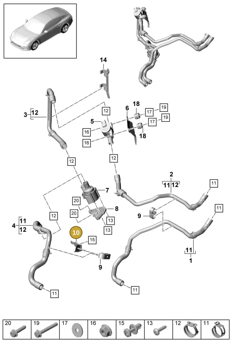 971819565C — Porsche Panamera (2016-2020) diagram p49813010, position 10