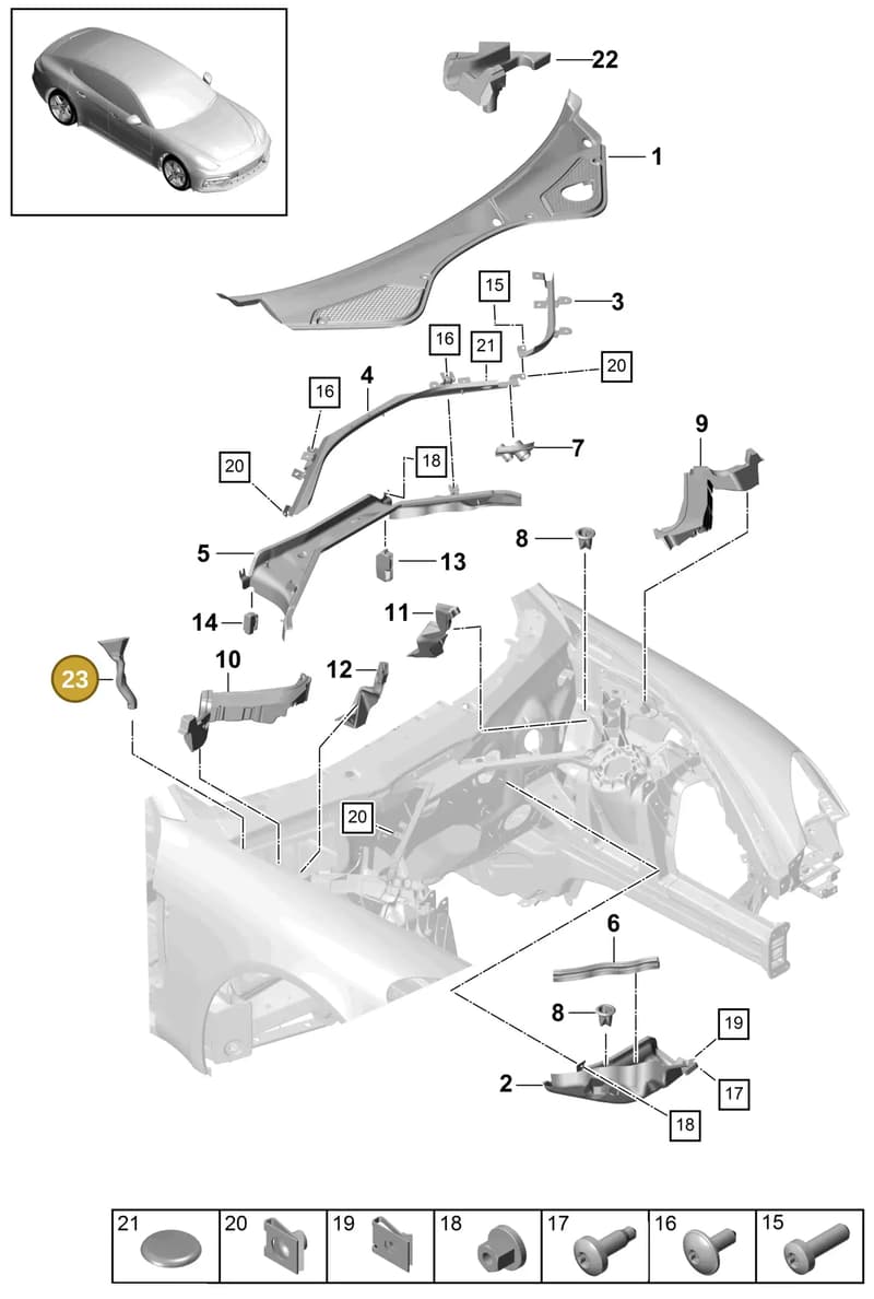 971819976 — Porsche Panamera (2016-2020) diagram p49813000, position 23