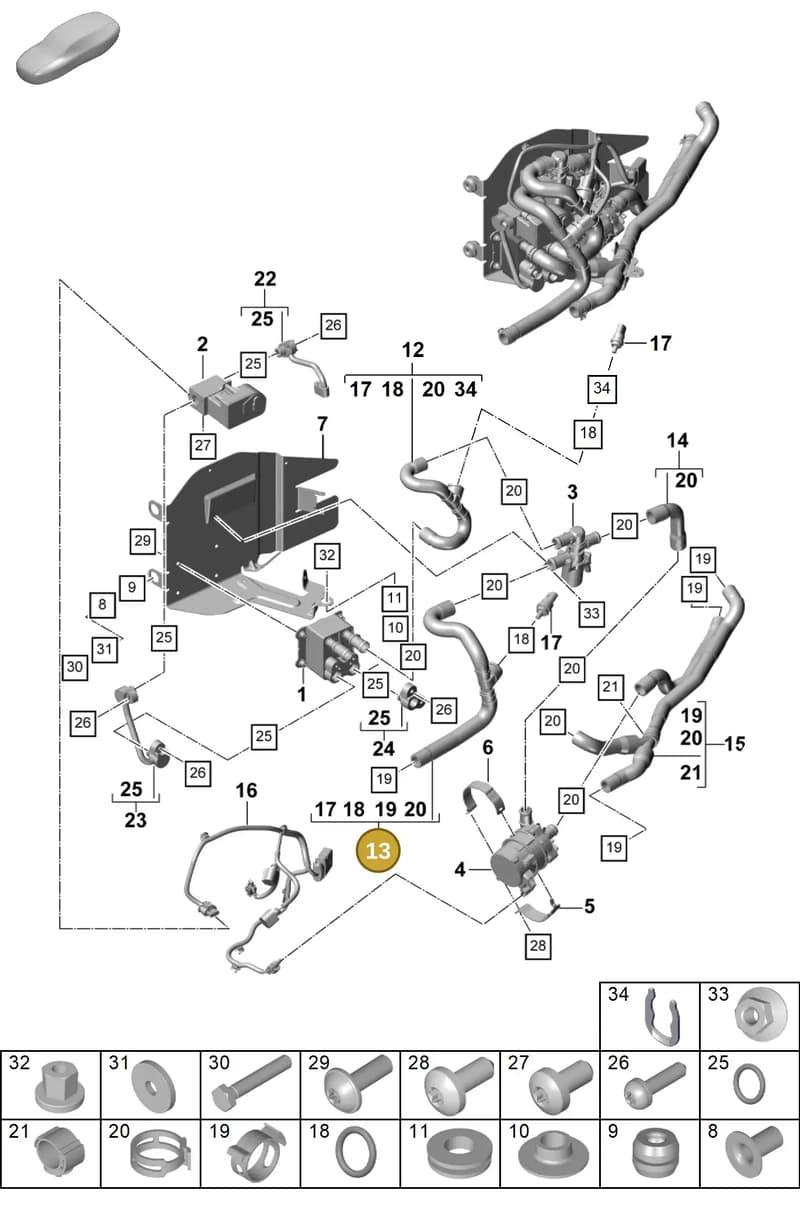 971820452C — Porsche Panamera (2020-2023) diagram p58815300, position 13
