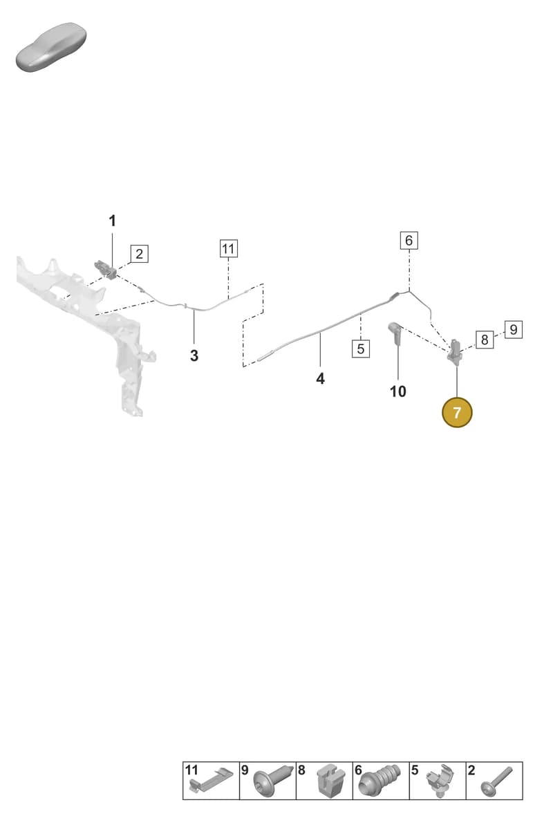 971823633A — Porsche Panamera (2020-2023) diagram p58803050, position 7