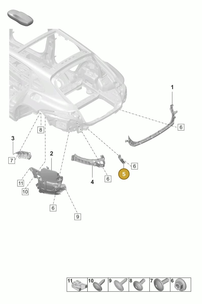 971825200 — Porsche Panamera (2020-2023) diagram p58802850, position 5