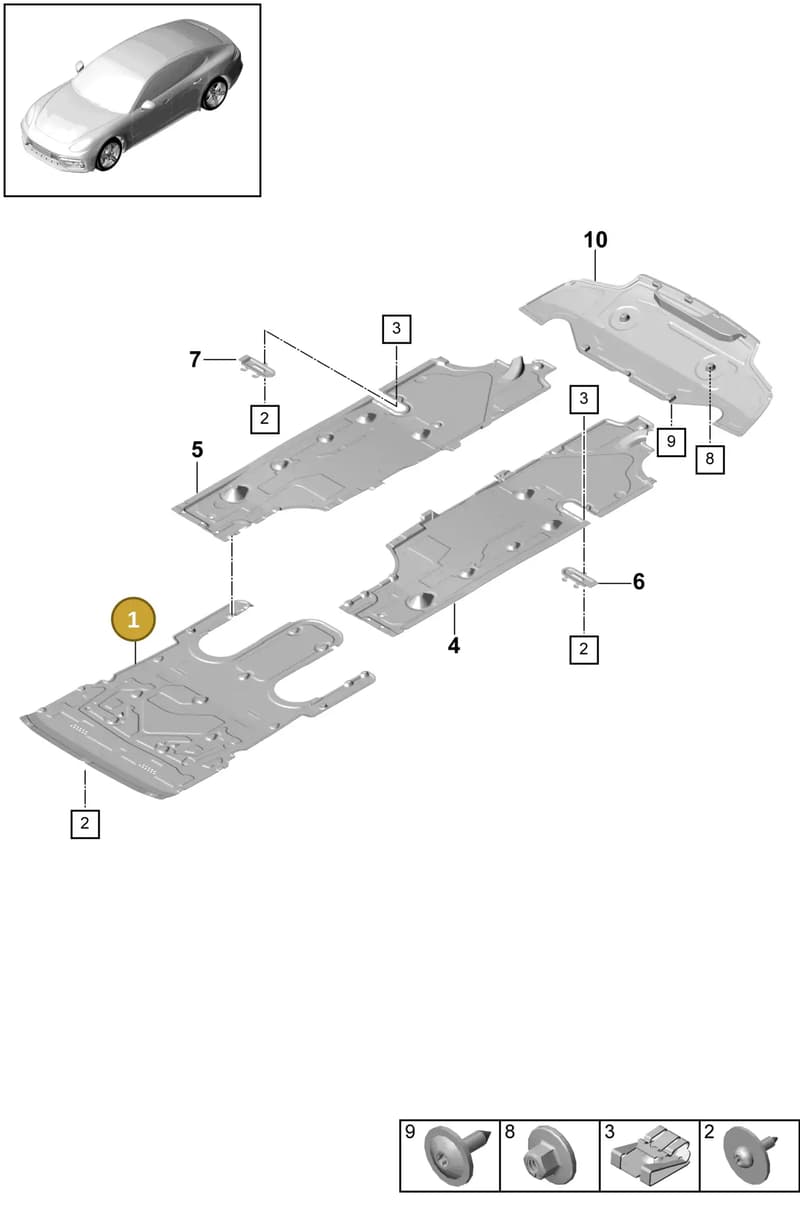 971825311F — Porsche Panamera (2016-2020) diagram p49801070, position 1