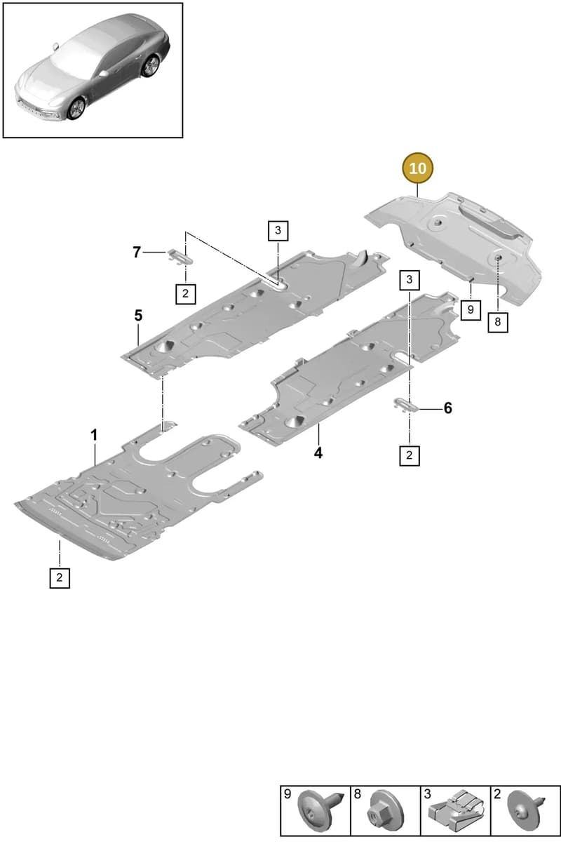 971825505E — Porsche Panamera (2016-2020) diagram p49801070, position 10