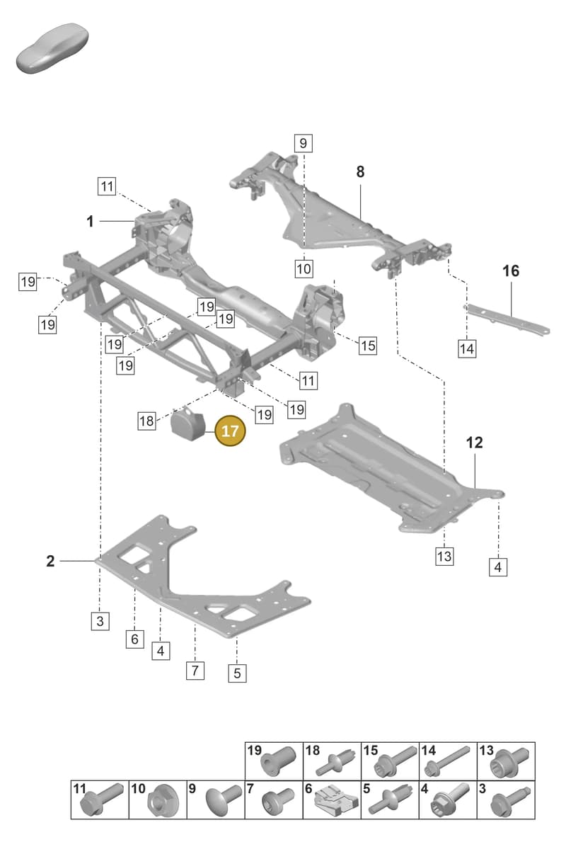 971825611A — Porsche Panamera (2020-2023) diagram p58401000, position 17