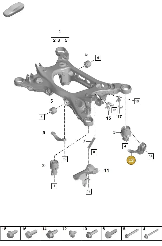 971825613B — Porsche Panamera (2023-2025) diagram p62501000, position 13