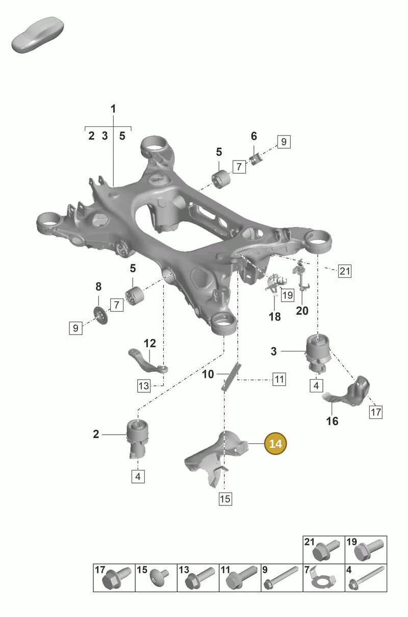 971825729H — Porsche Panamera (2020-2023) diagram p58501000, position 14