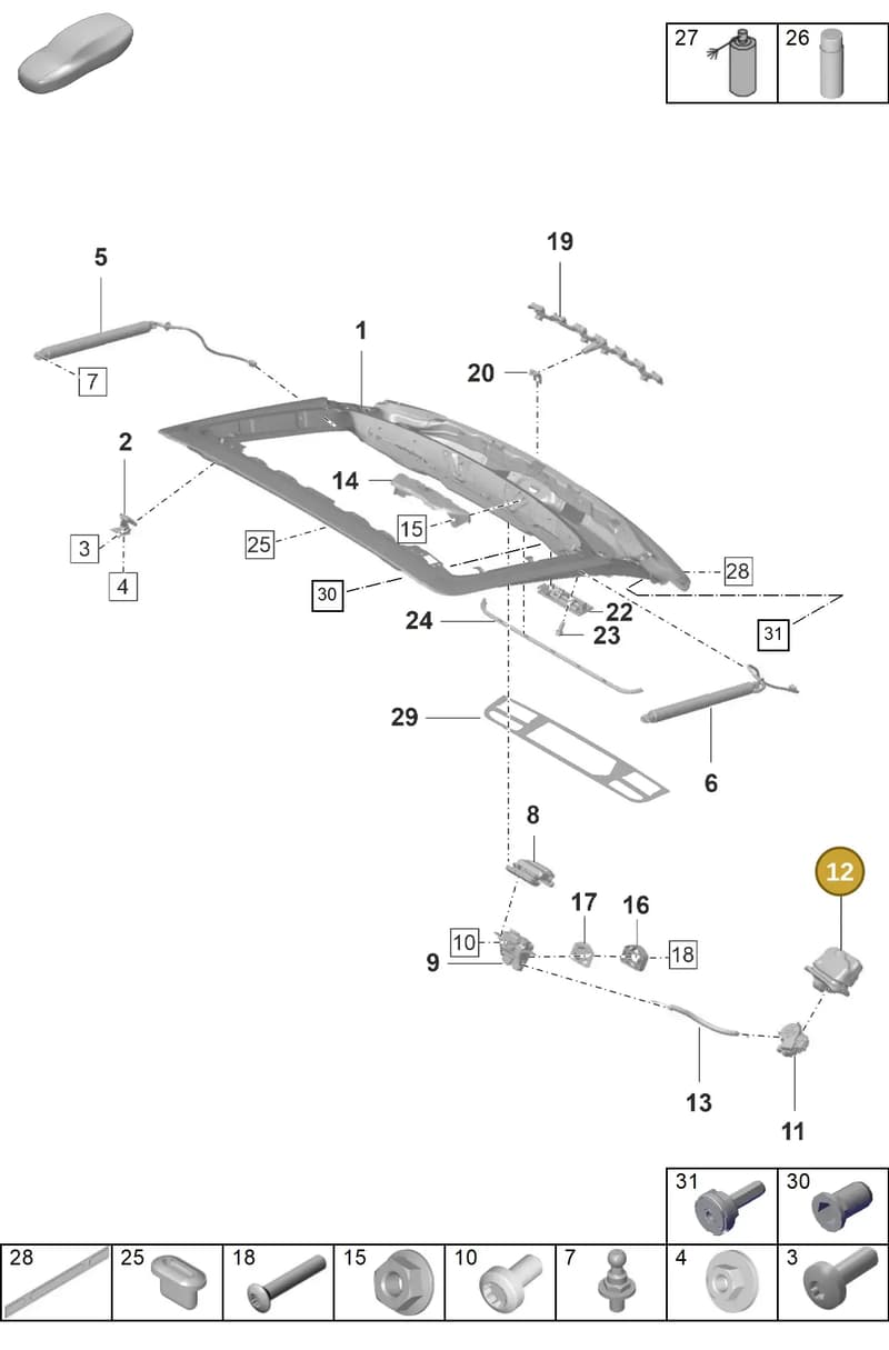 971827227 — Porsche Panamera (2020-2023) diagram p58803100, position 12