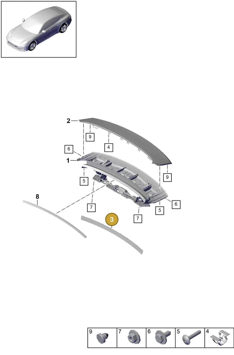 971827257B — Porsche Panamera (2016-2020) diagram p49803050, position 3