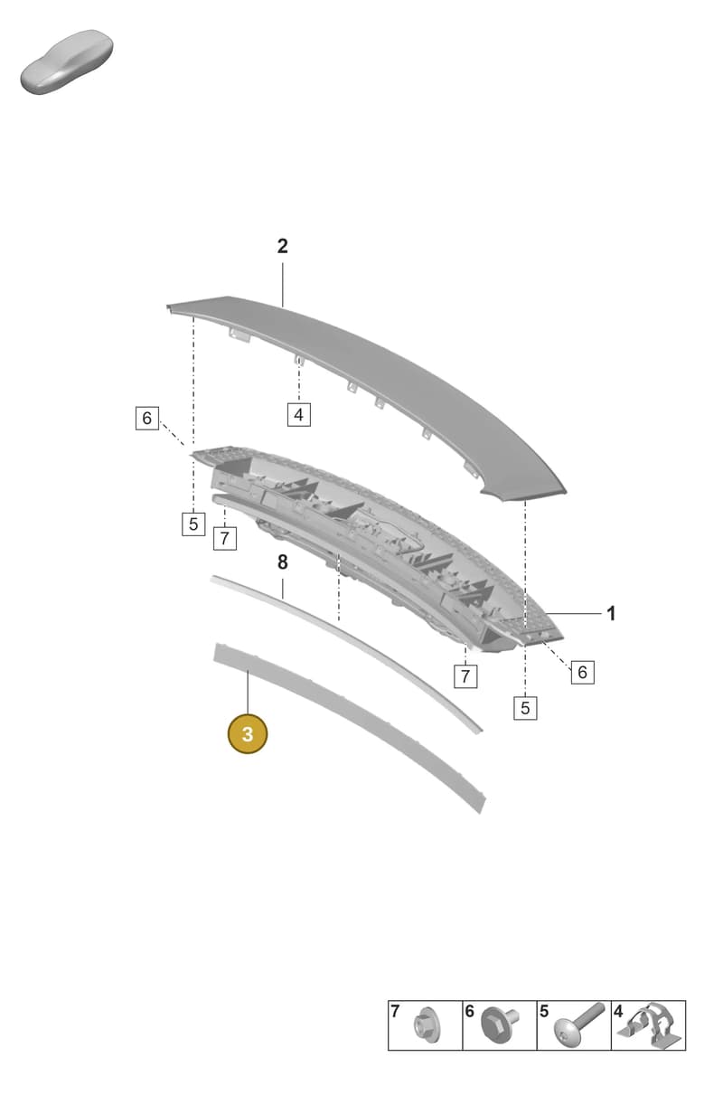 971827257B — Porsche Panamera (2020-2023) diagram p58803350, position 3