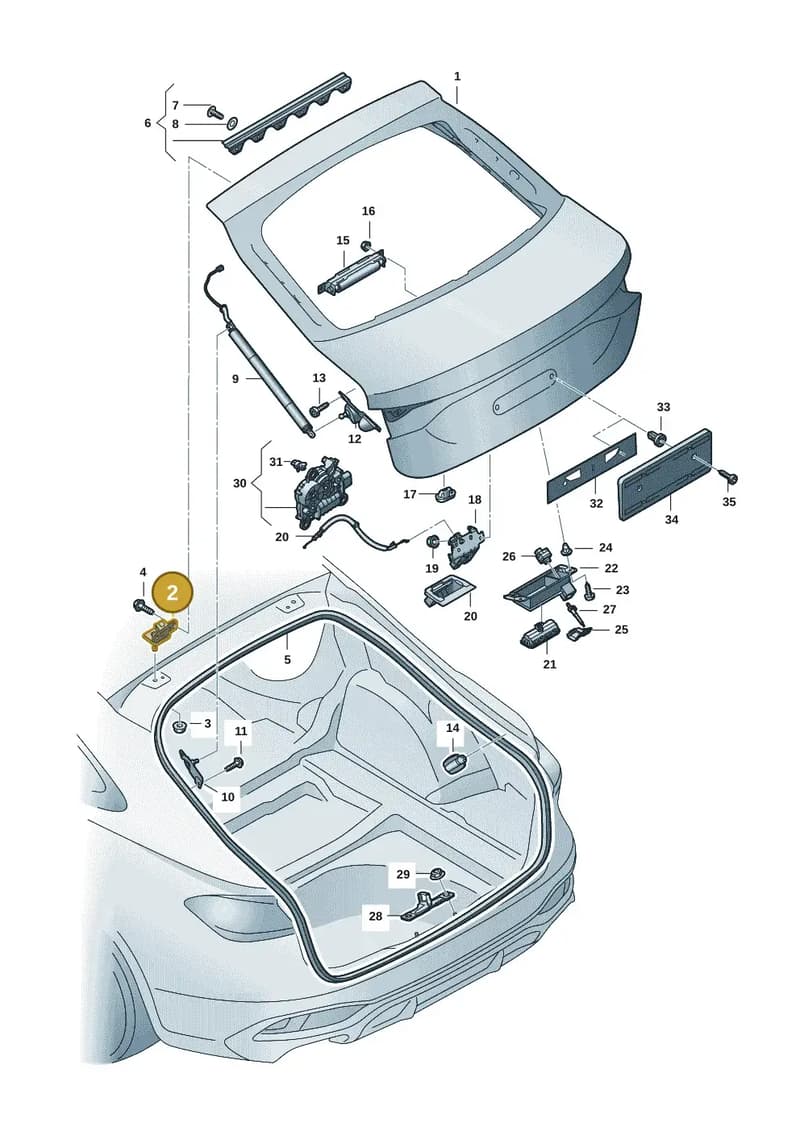 971827299A — Audi A5 Limousine (2024-2025) diagram 8wh827000, position 2