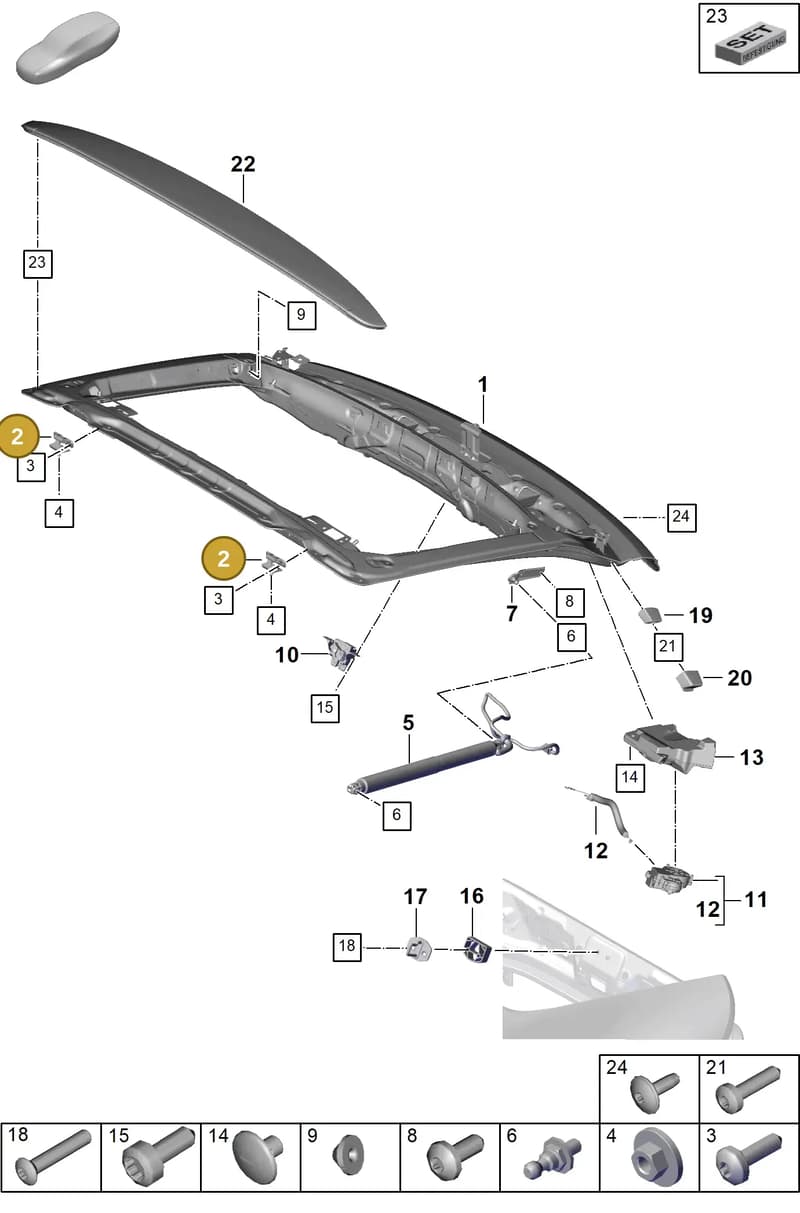 971827299A — Porsche Panamera (2023-2025) diagram p62803100, position 2