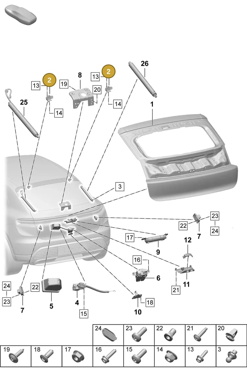 971827299A — Porsche Macan (2024-2024) diagram p61803100, position 2
