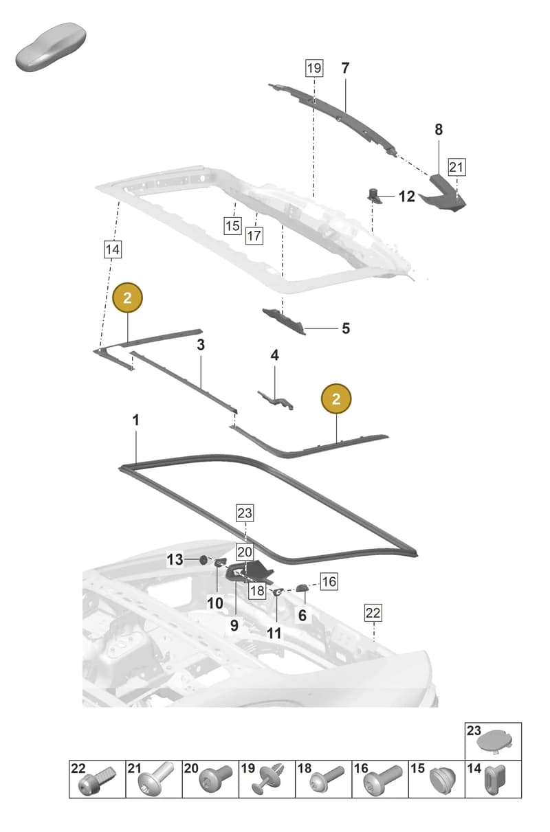 971827460C — Porsche Panamera (2020-2023) diagram p58803110, position 2