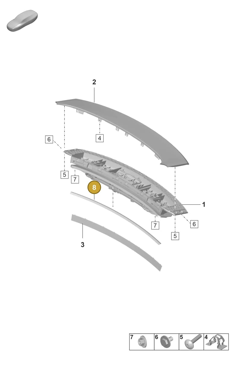 971827599A — Porsche Panamera (2020-2023) diagram p58803350, position 8