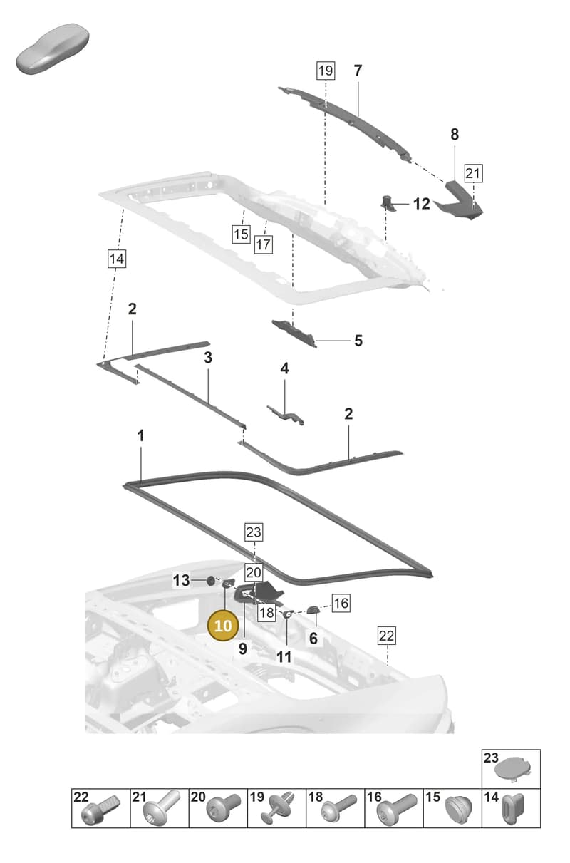 971827679B — Porsche Panamera (2020-2023) diagram p58803110, position 10
