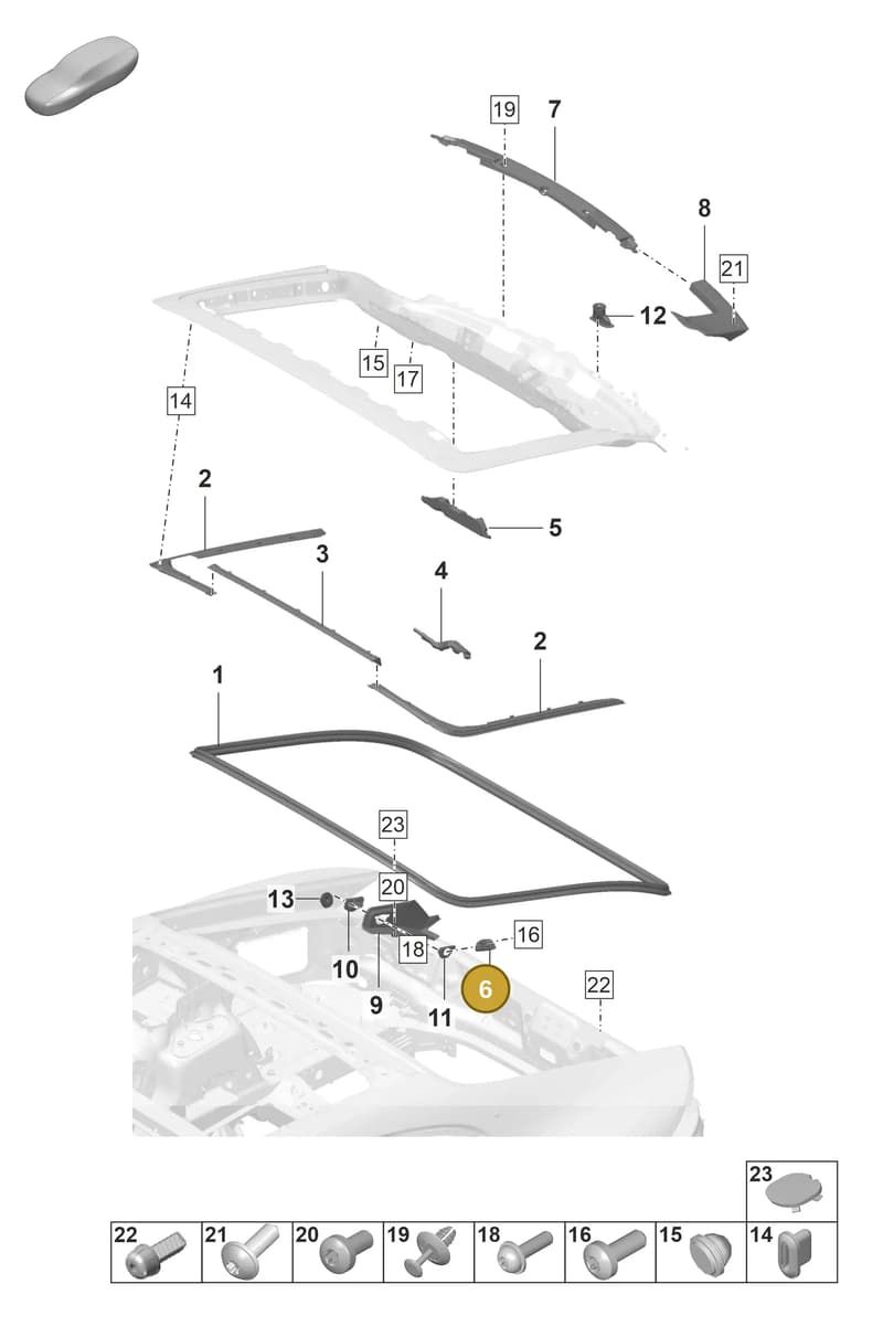 971827684A — Porsche Panamera (2020-2023) diagram p58803110, position 6