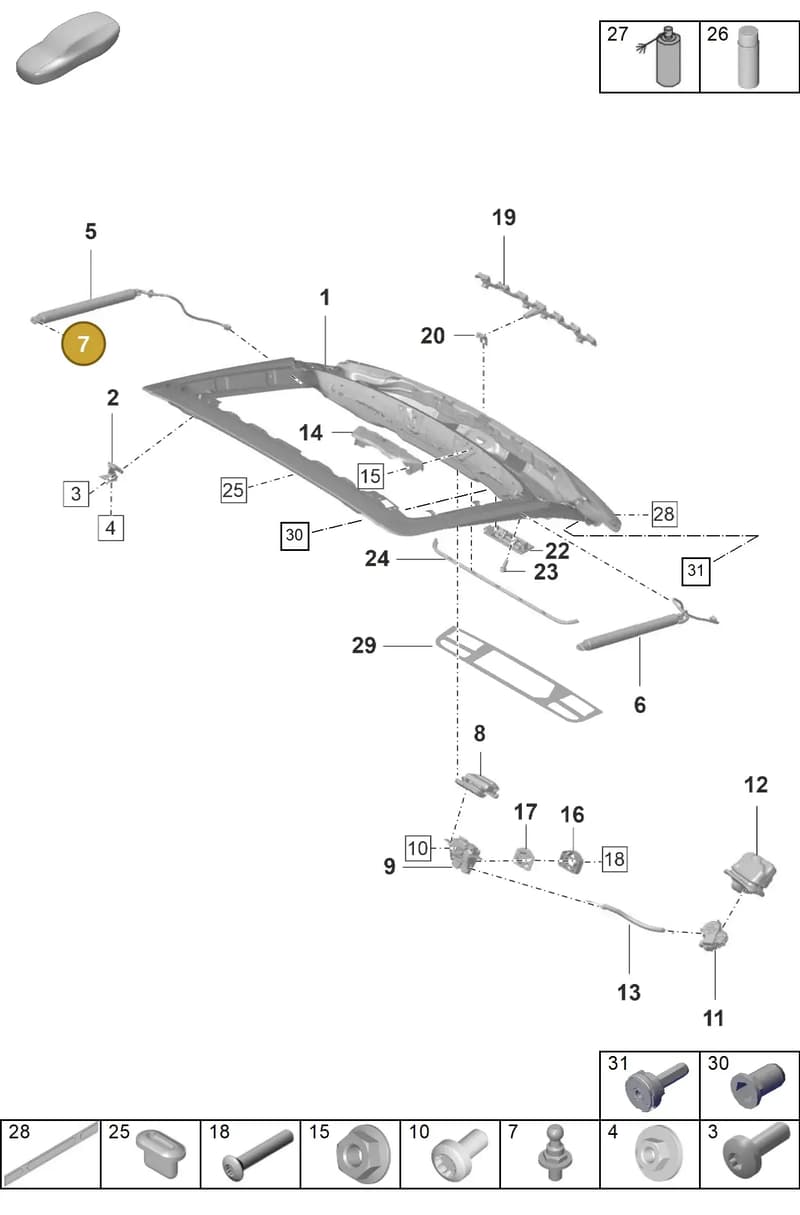 971827850C — Porsche Panamera (2020-2023) diagram p58803100, position 7