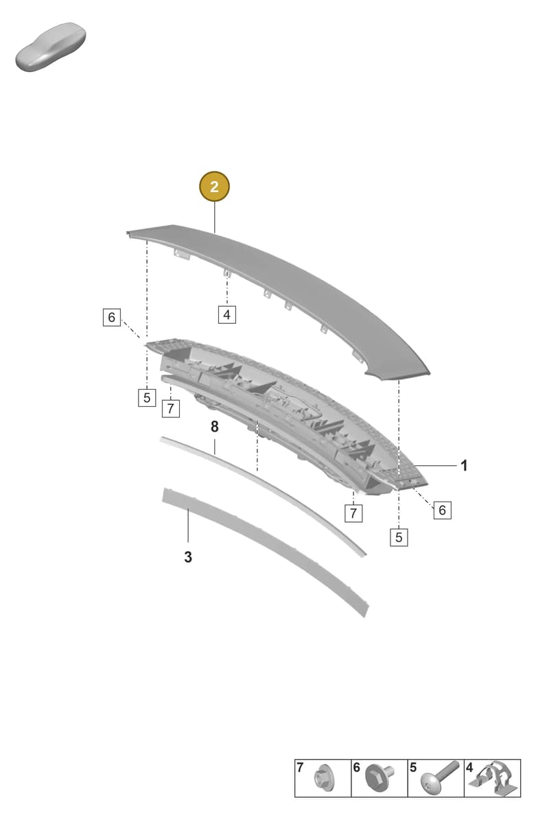971827933YG2X — Porsche Panamera (2020-2023) diagram p58803350, position 2