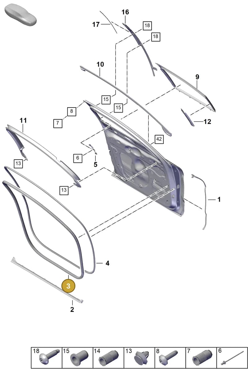 971831722Y — Porsche Panamera (2023-2025) diagram p62804100, position 3