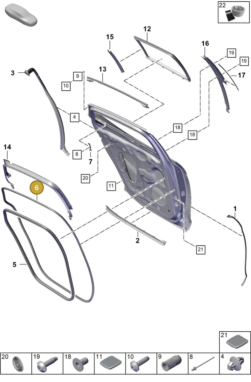 971833722DY — Porsche Panamera (2023-2025) diagram p62804175, position 6