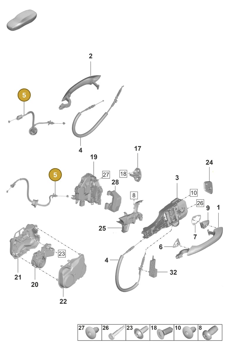 971837085B — Porsche Panamera (2020-2023) diagram p58804100, position 5