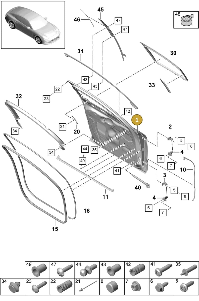 971837205GYG2X — Porsche Panamera (2016-2020) diagram p49804000, position 1
