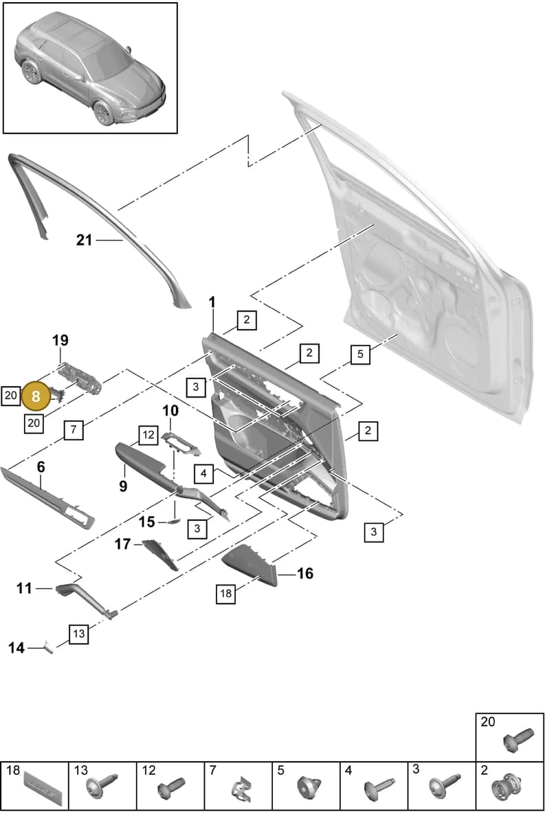 971837307A6N3 — Porsche Cayenne (2017-2023) diagram p51808010, position 8