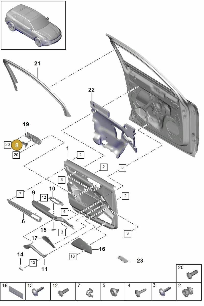 971837308A6N3 — Porsche Cayenne (2017-2023) diagram p51808000, position 8