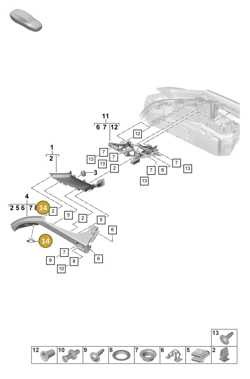 9718377416N3 — Porsche Panamera (2020-2023) diagram p58807420, position 14